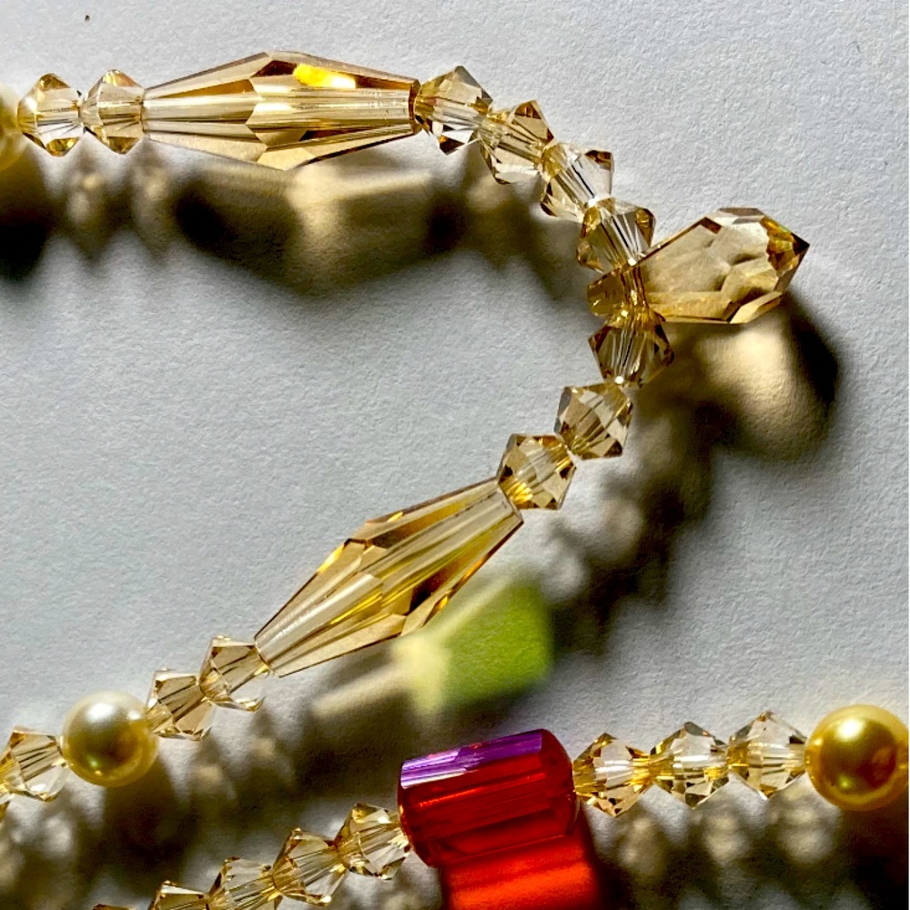 Golden Shadow Crystal One of a Kind Bracelet handmade